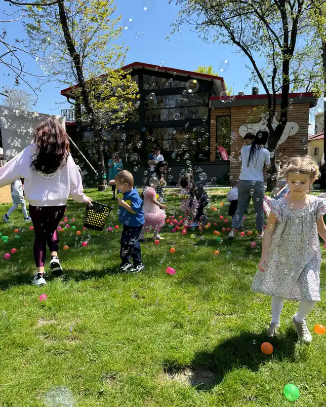 Spring games in the yard of Bubbu Bear Kids Center in Plovdiv