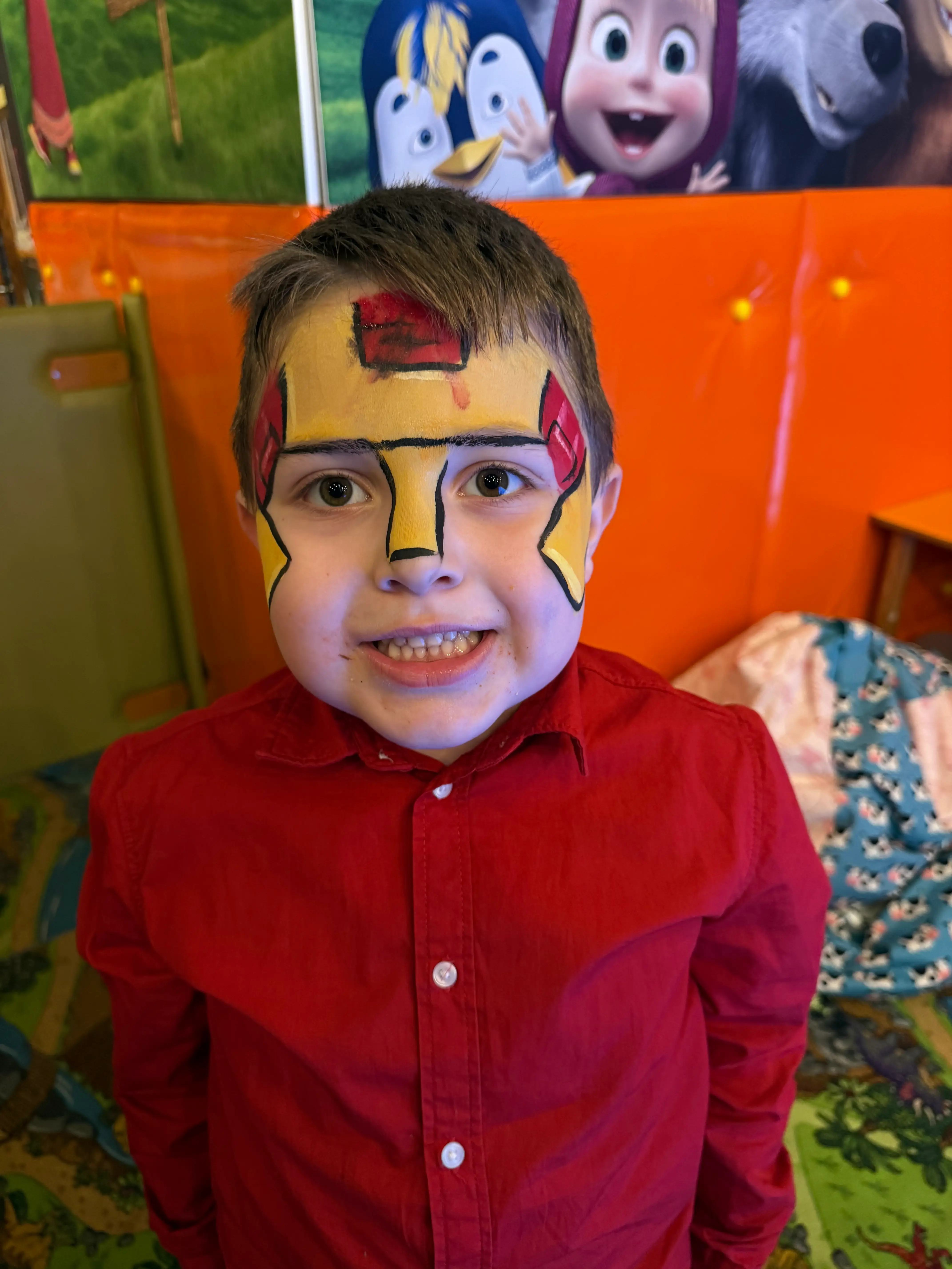 Фейс пейнтинг Iron Man - тематично парти за момче - Bubbu Bear Коматево